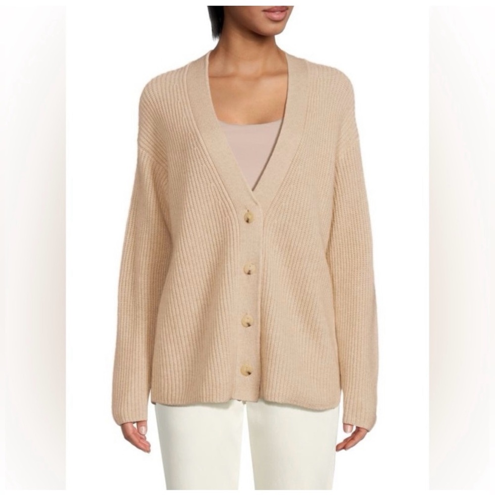 EUC Vince Wool & Cashmere Ribbed Cardigan - Small